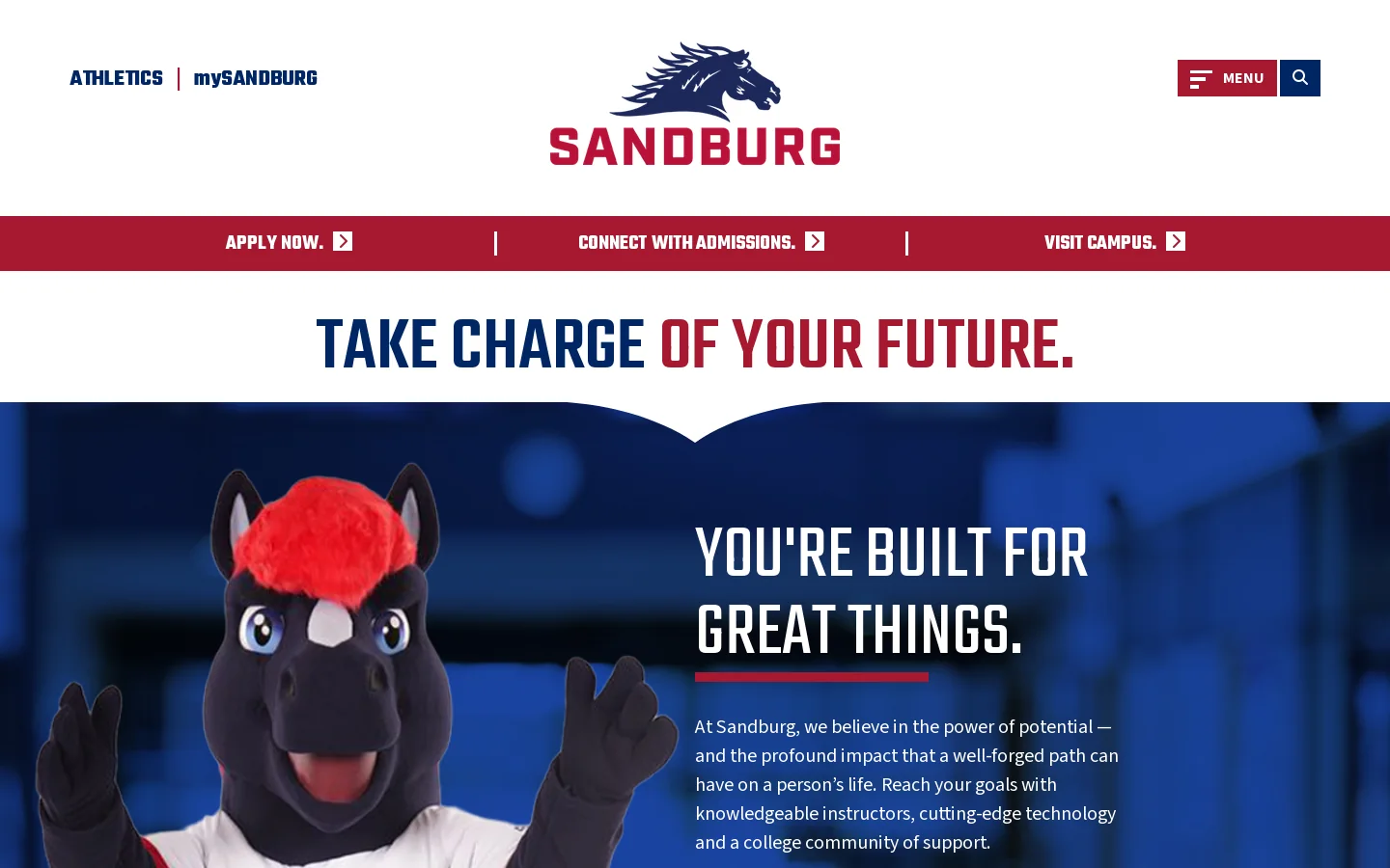 Sandburg Homepage screenshot