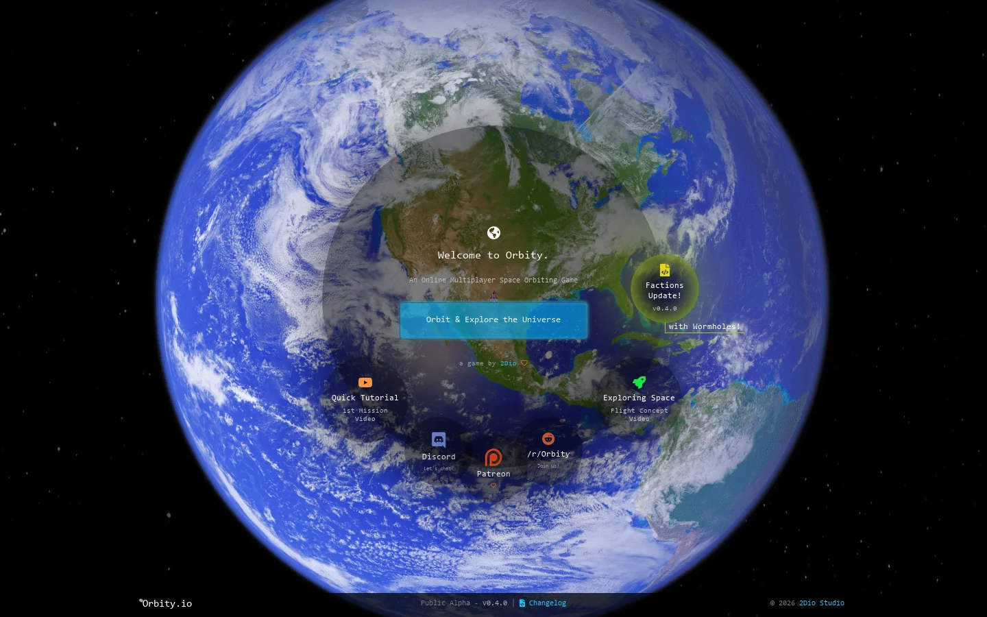 Orbity.io Homepage screenshot