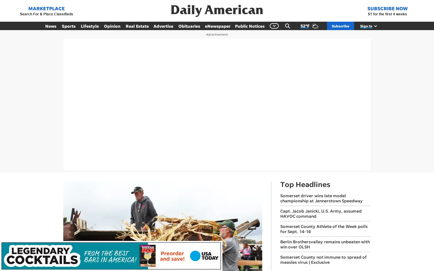 Daily American Online Homepage screenshot