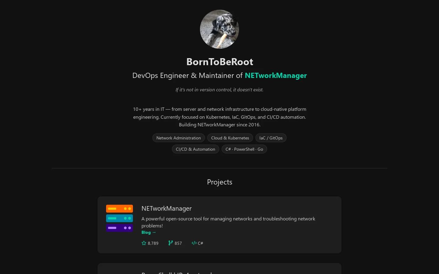 BornToBeRoot Homepage screenshot