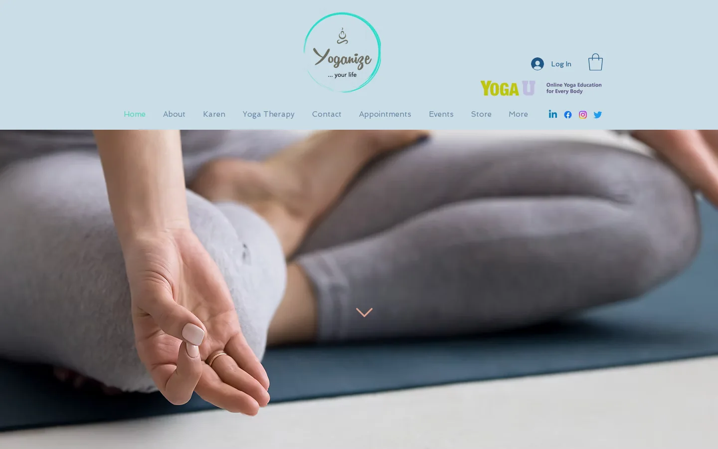 Yoganize Homepage screenshot