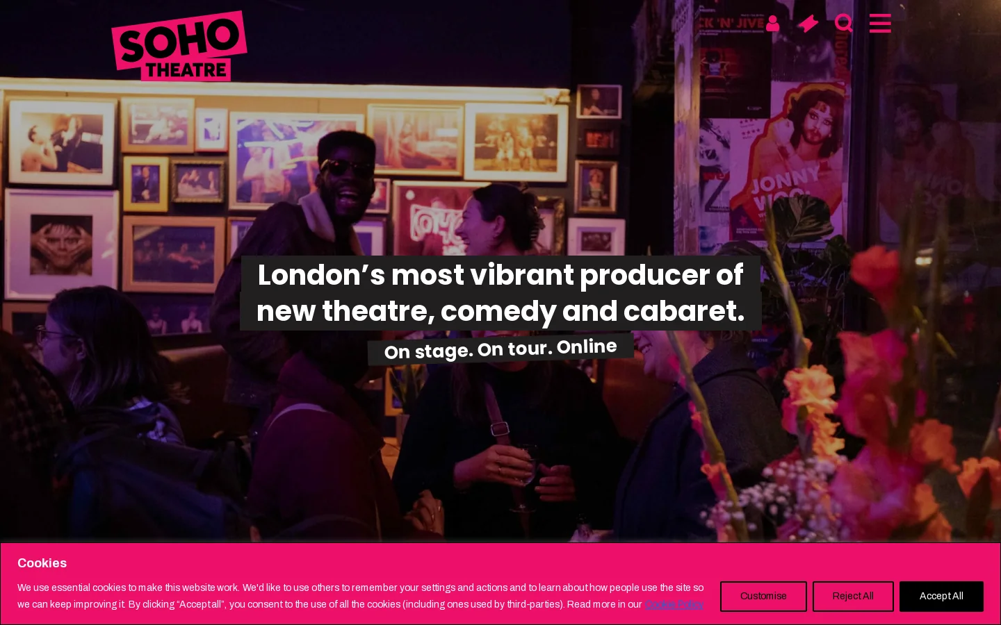 Soho Theatre Homepage screenshot