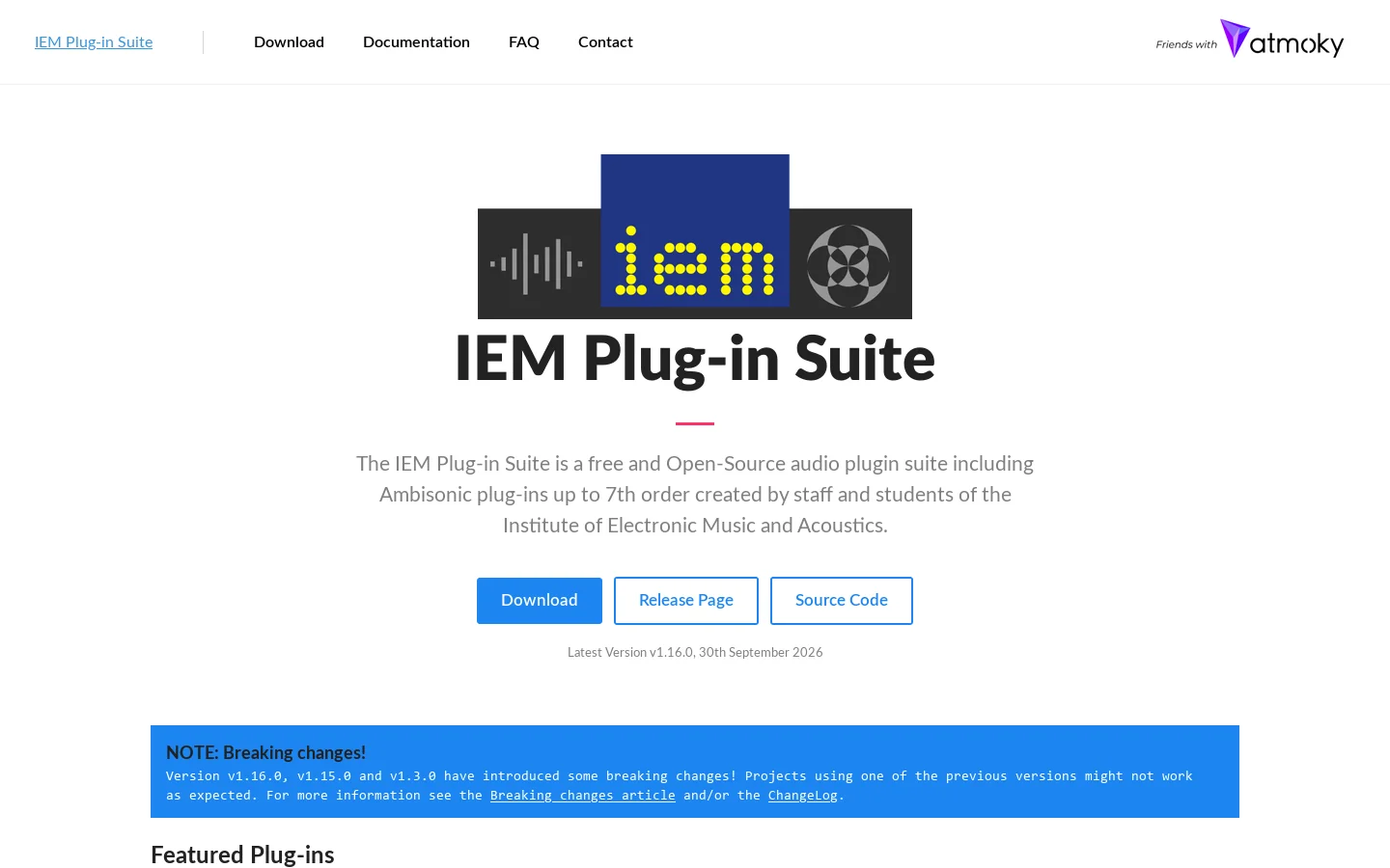 IEM Plug-in Suite Homepage screenshot