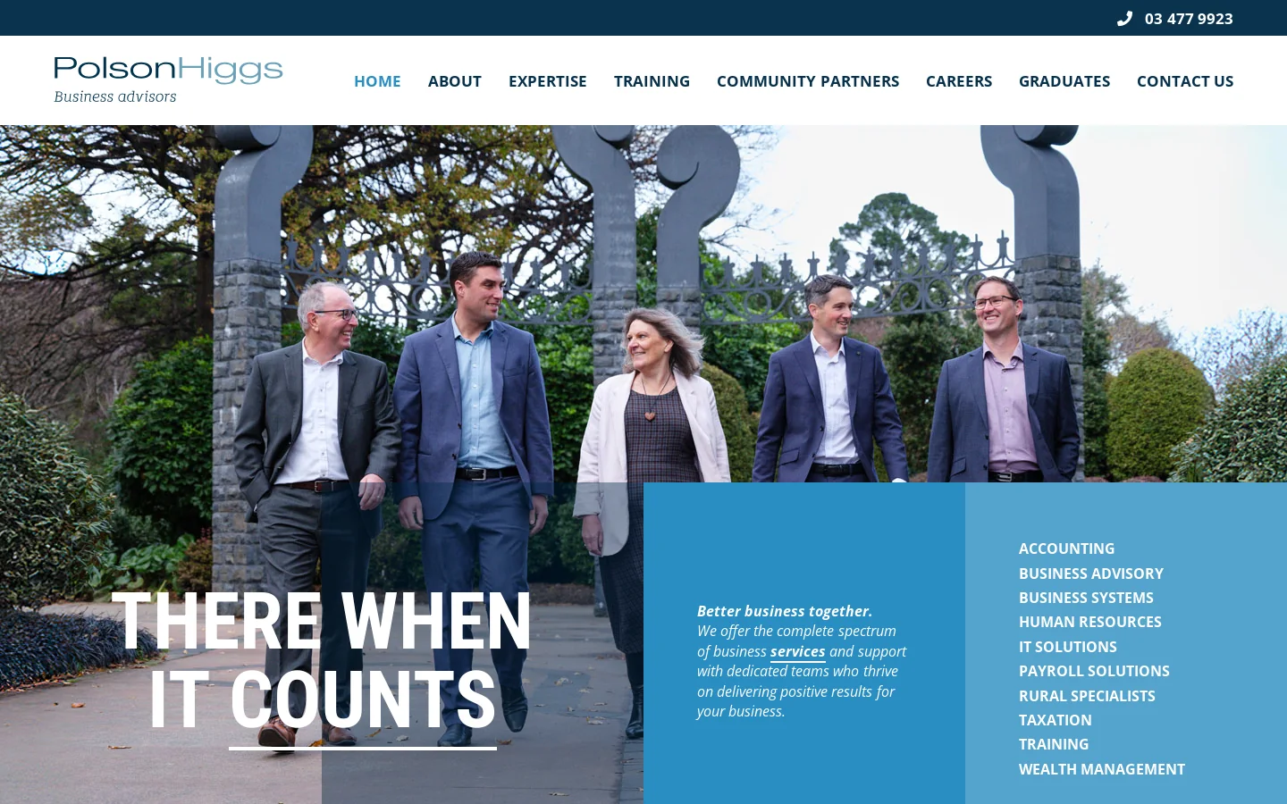 Advisors & Chartered Accountants Dunedin » Polson Higgs Homepage screenshot