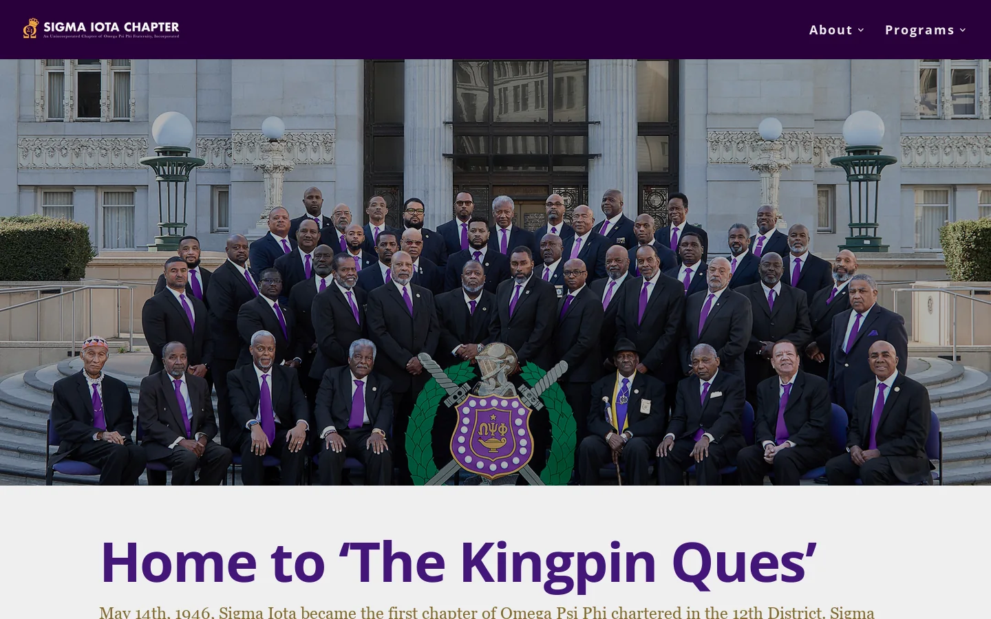 Sigma Iota Chapter Homepage screenshot