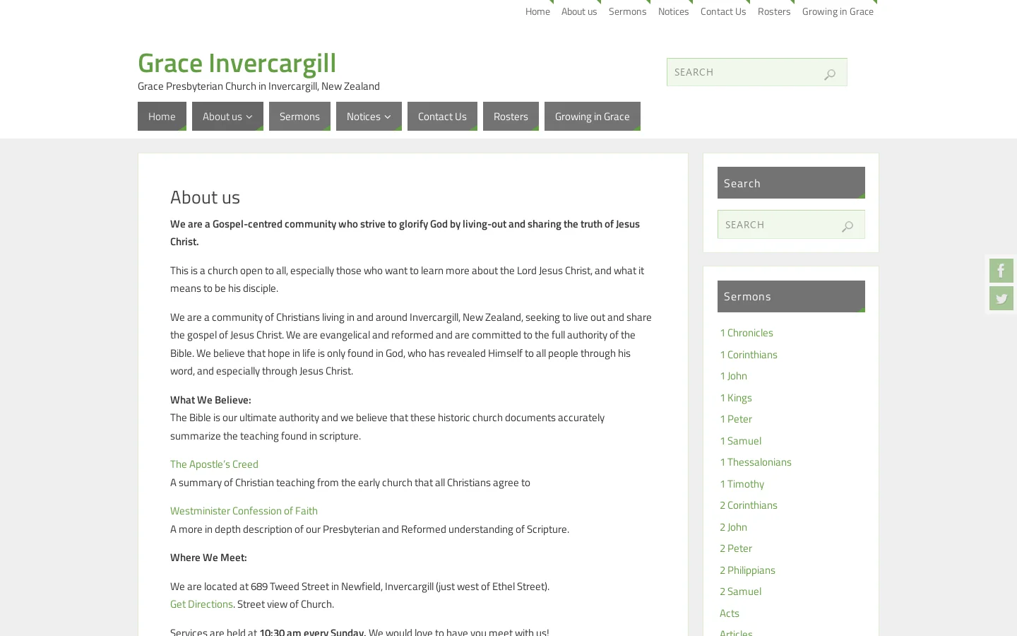 Grace Invercargill Homepage screenshot