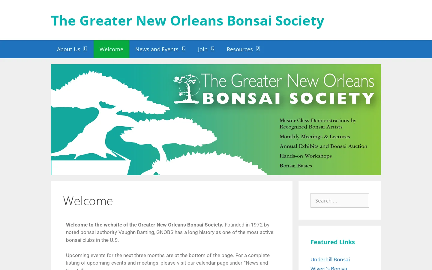 The Greater New Orleans Bonsai Society – Just another WordPress site Homepage screenshot