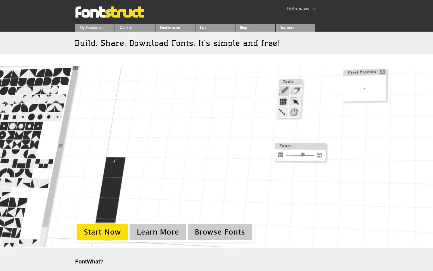 FontStruct Homepage screenshot