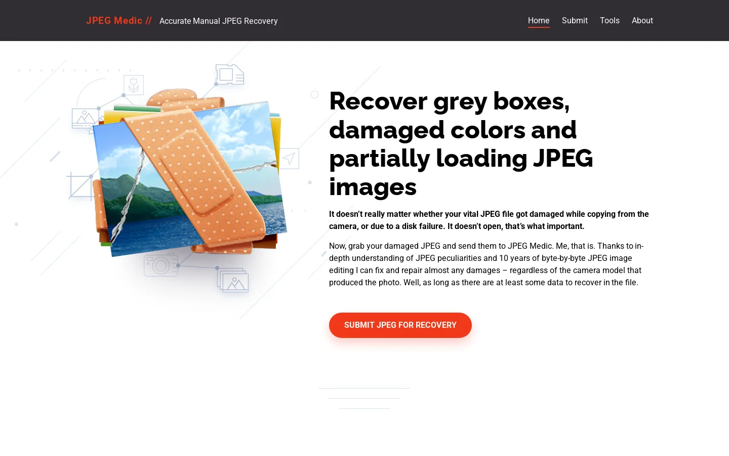 JPEG Medic Homepage screenshot