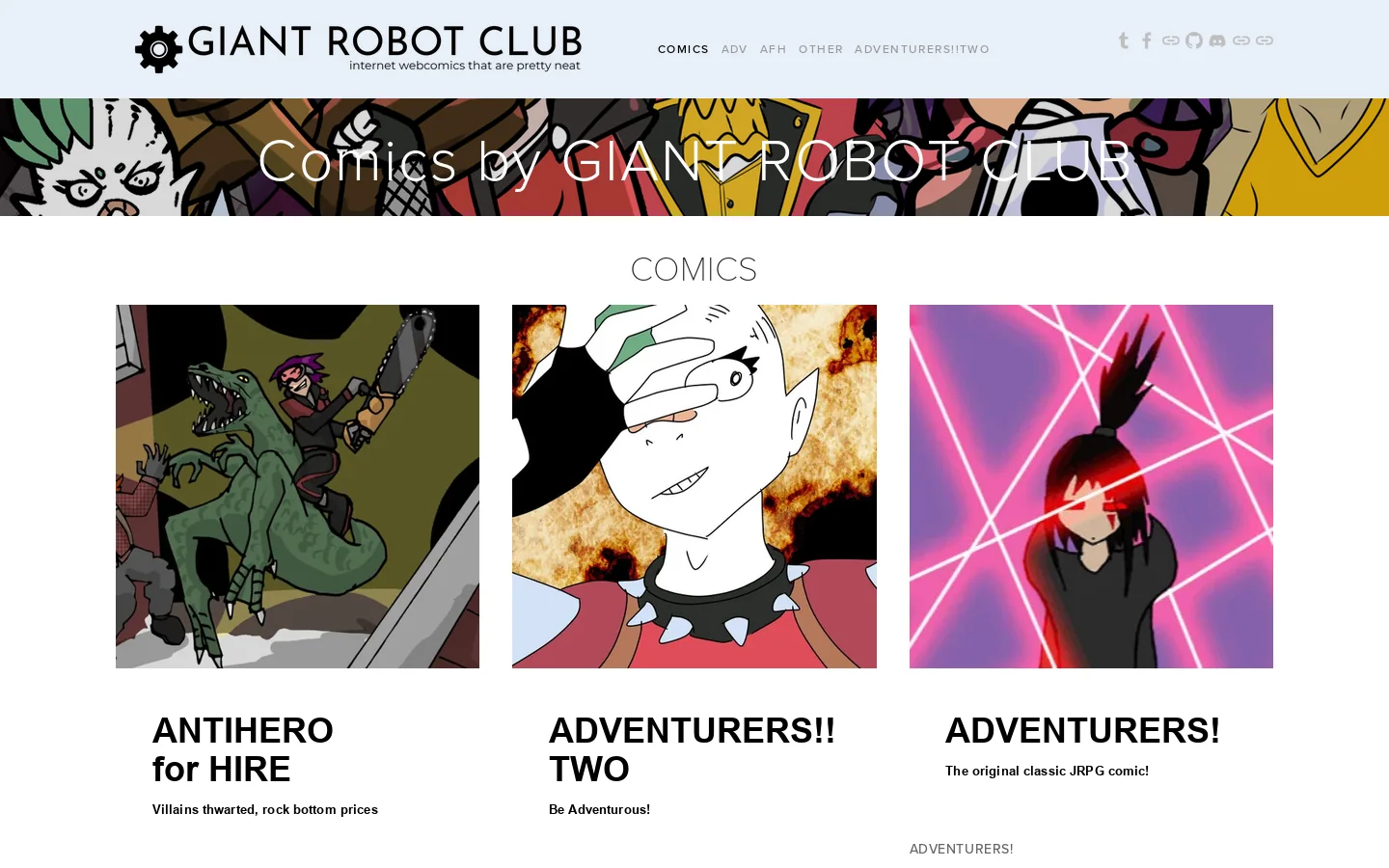 giant robot club Homepage screenshot