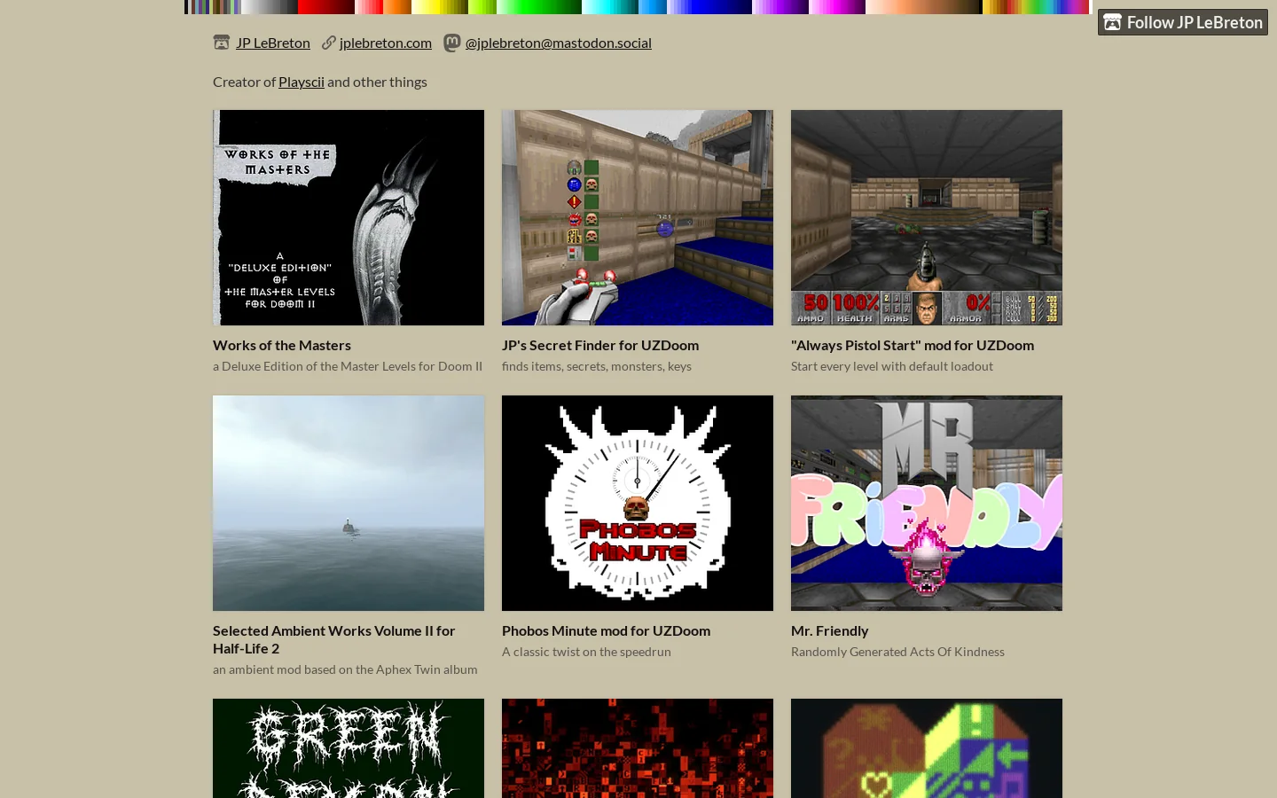 JP LeBreton Homepage screenshot