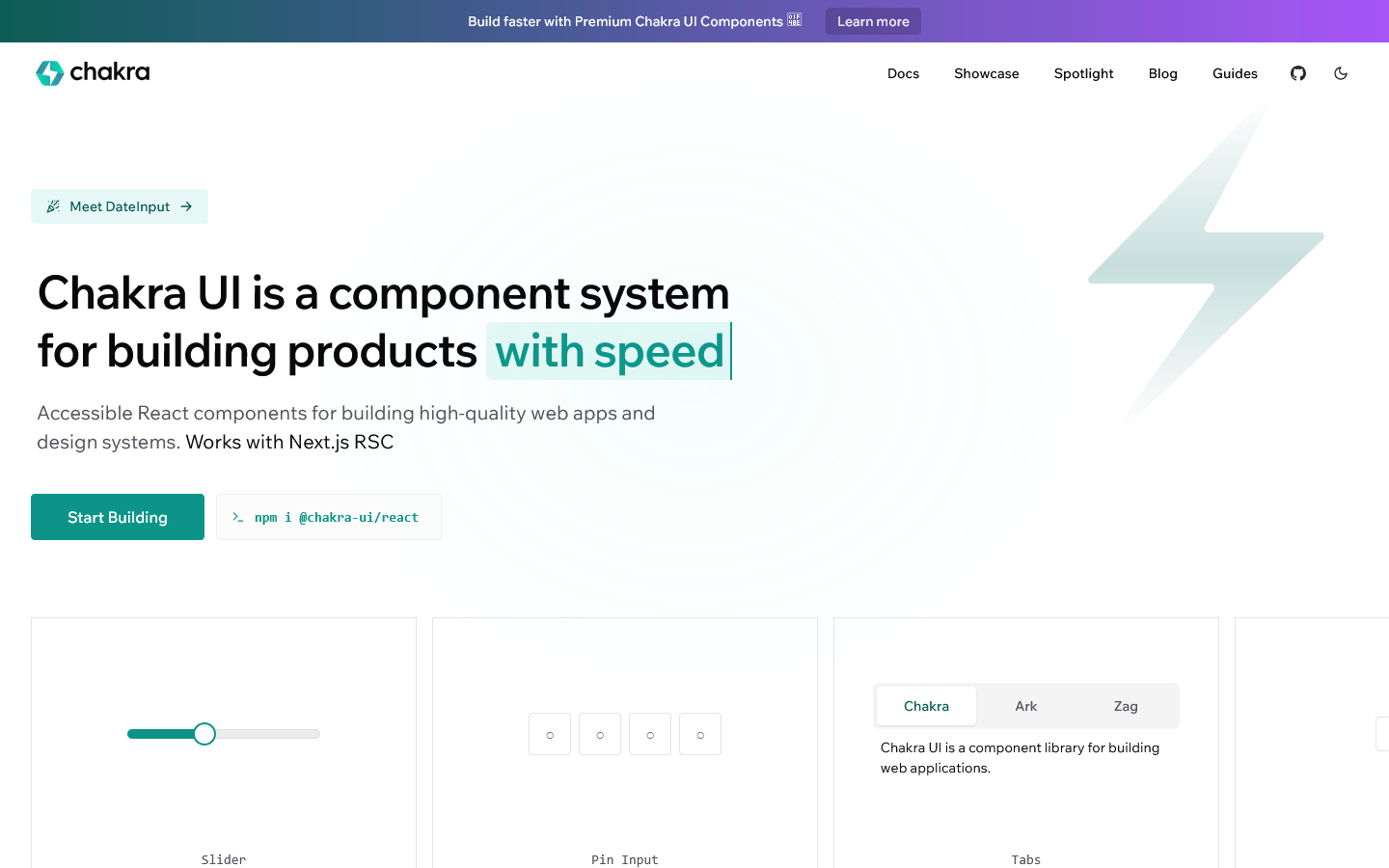 Chakra UI Homepage screenshot