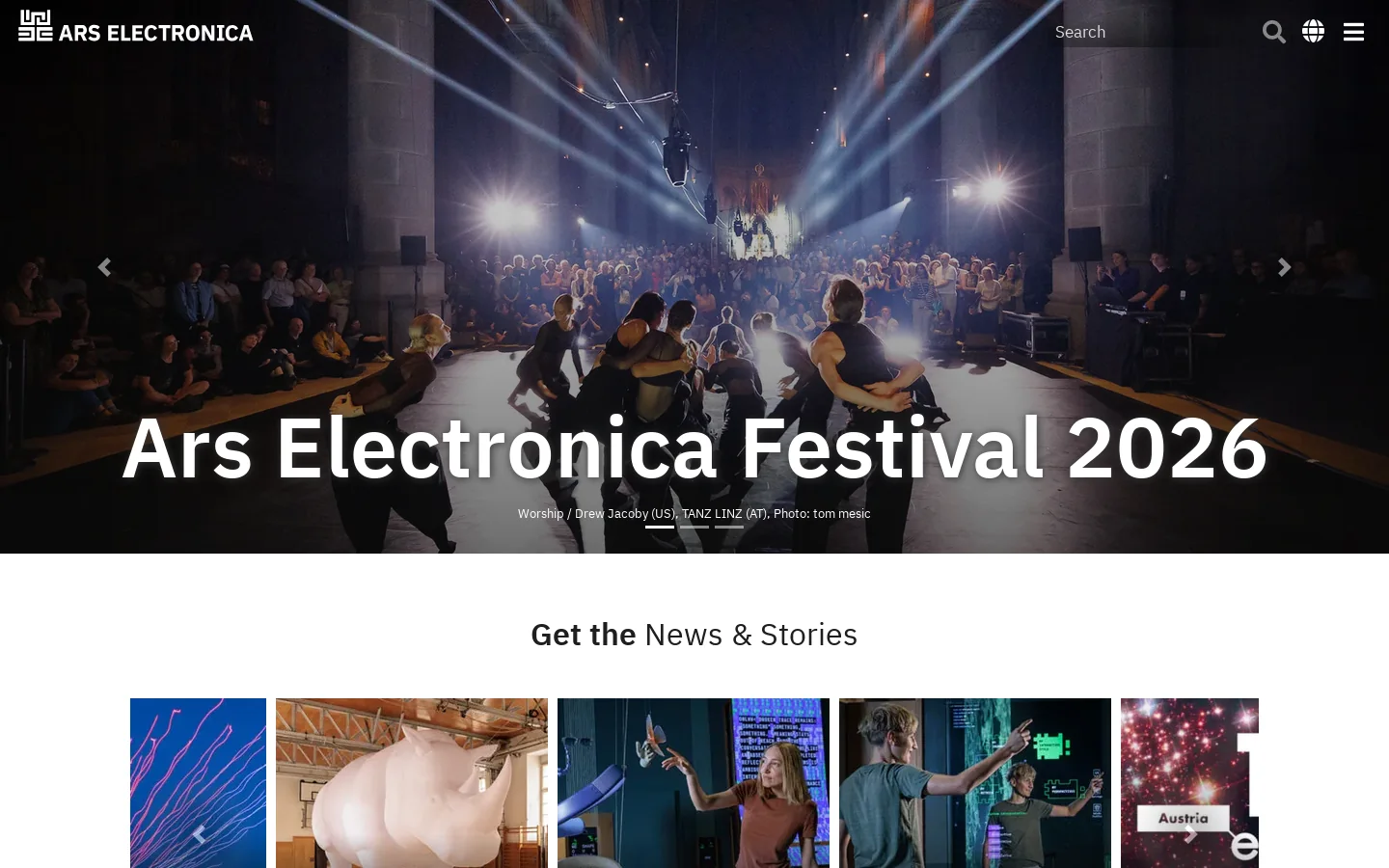 Ars Electronica Homepage screenshot
