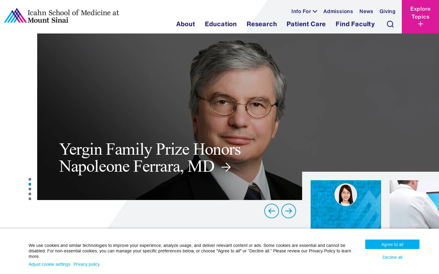 Icahn School of Medicine Homepage screenshot
