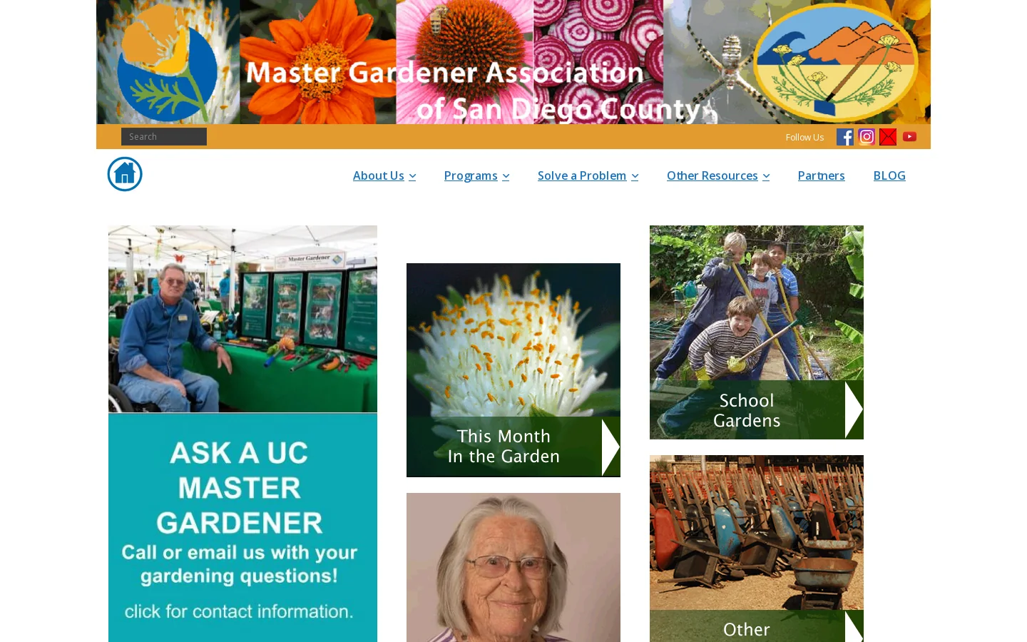 Master Gardener Association of San Diego County – UCCE San Diego County Master Gardener Program Homepage screenshot