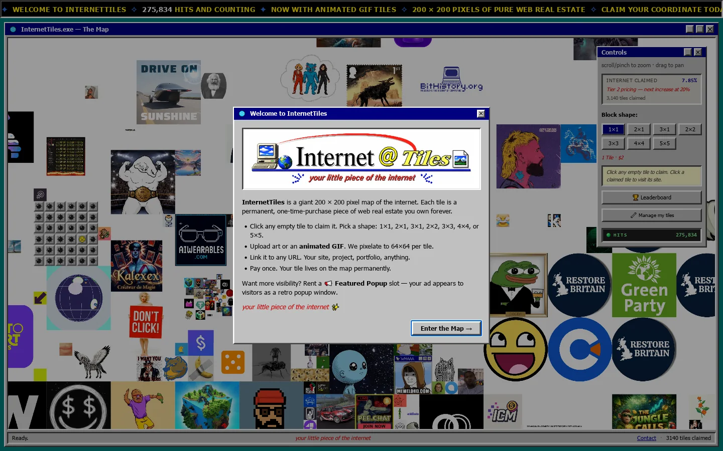 InternetTiles Homepage screenshot