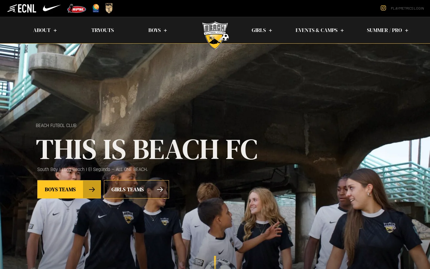 Beach Futbol Club Homepage screenshot