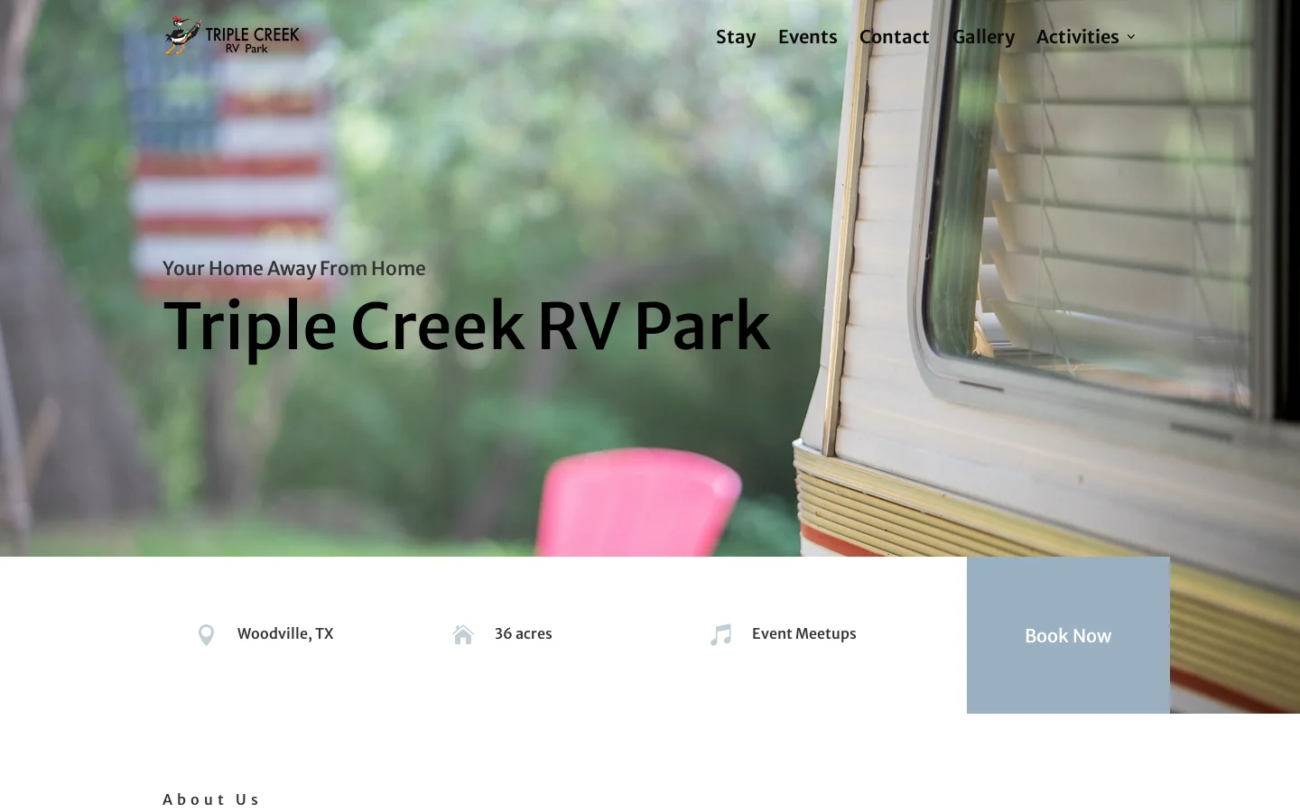 Triple Creek RV Homepage screenshot