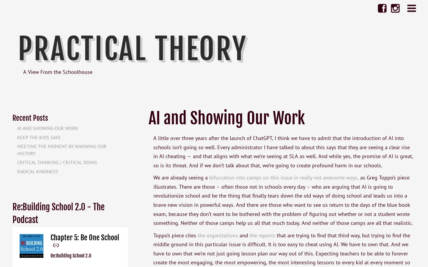 Practical Theory Homepage screenshot