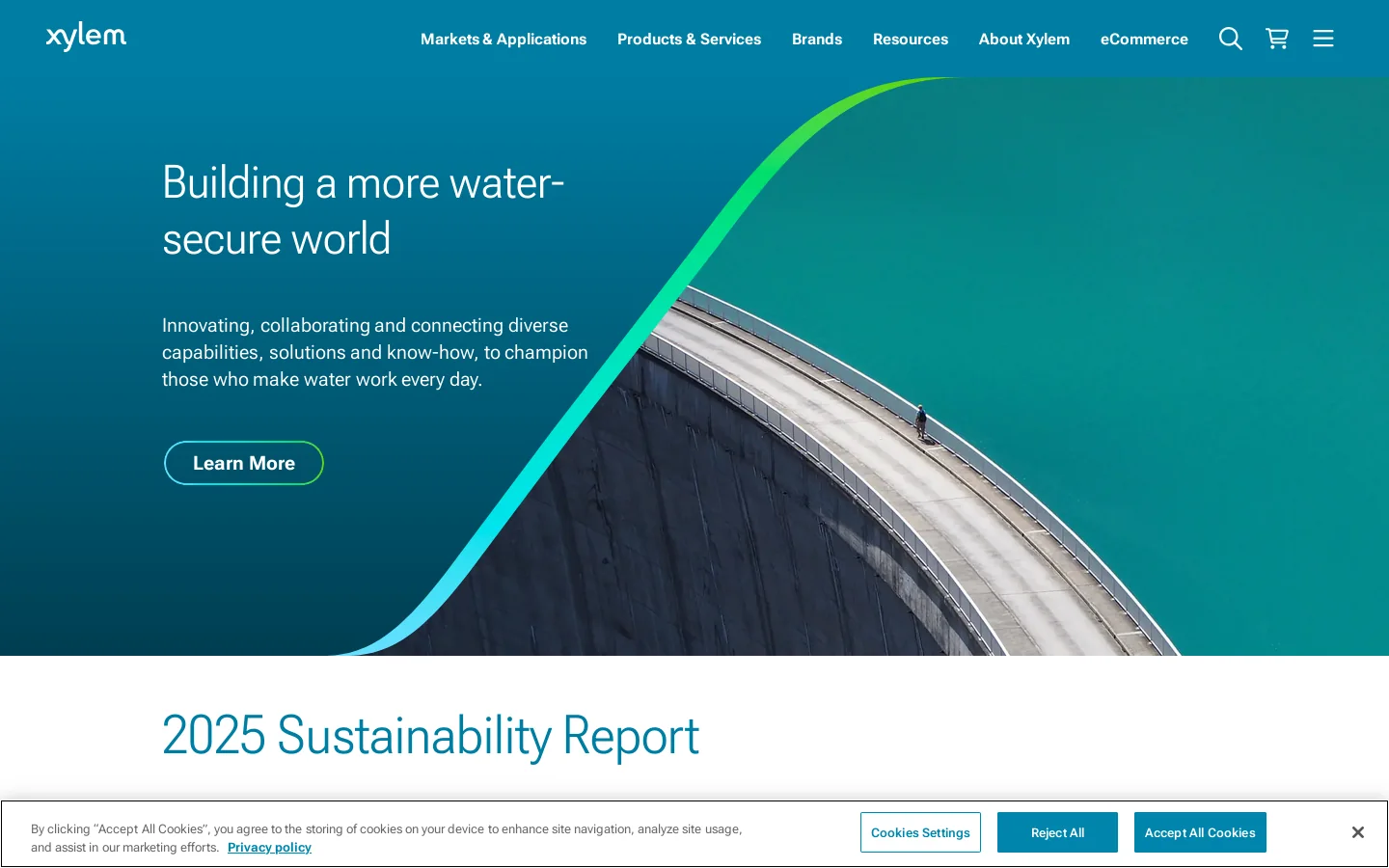 Xylem US Homepage screenshot
