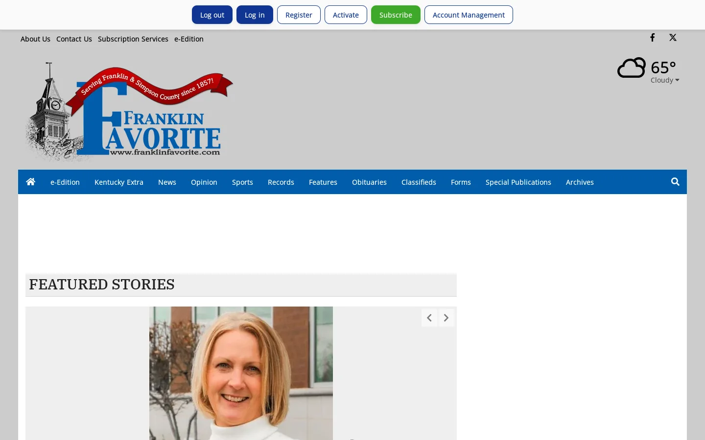 franklinfavorite.com Homepage screenshot
