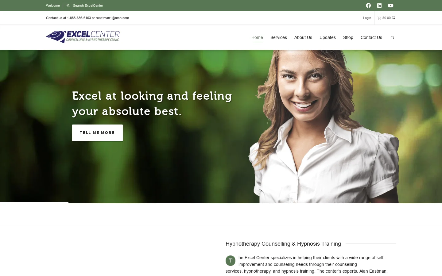 ExcelCenter Homepage screenshot