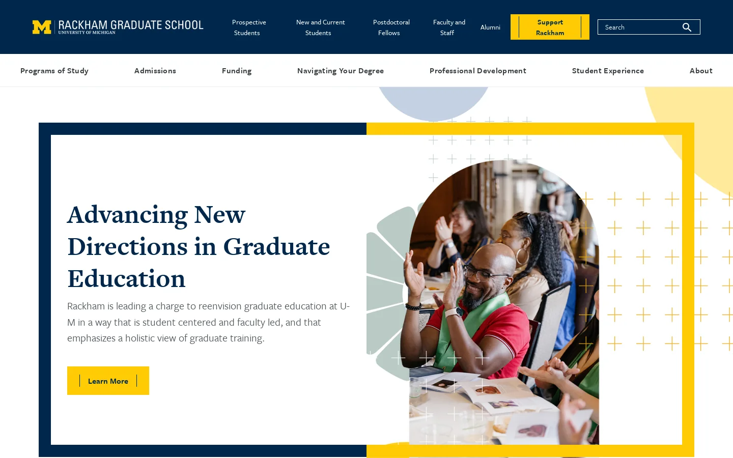 Rackham Graduate School Homepage screenshot