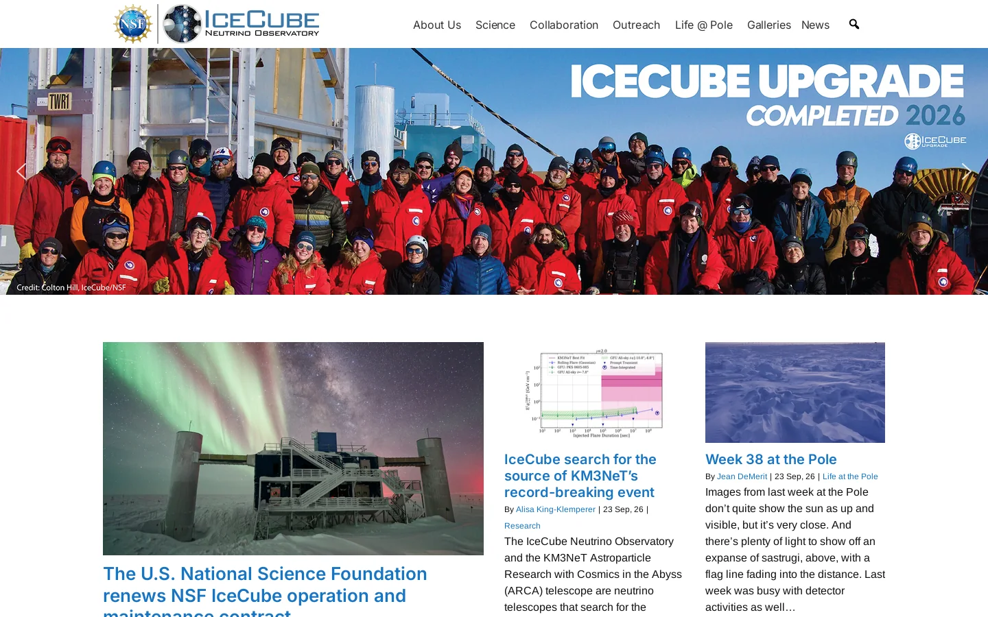 IceCube Homepage screenshot
