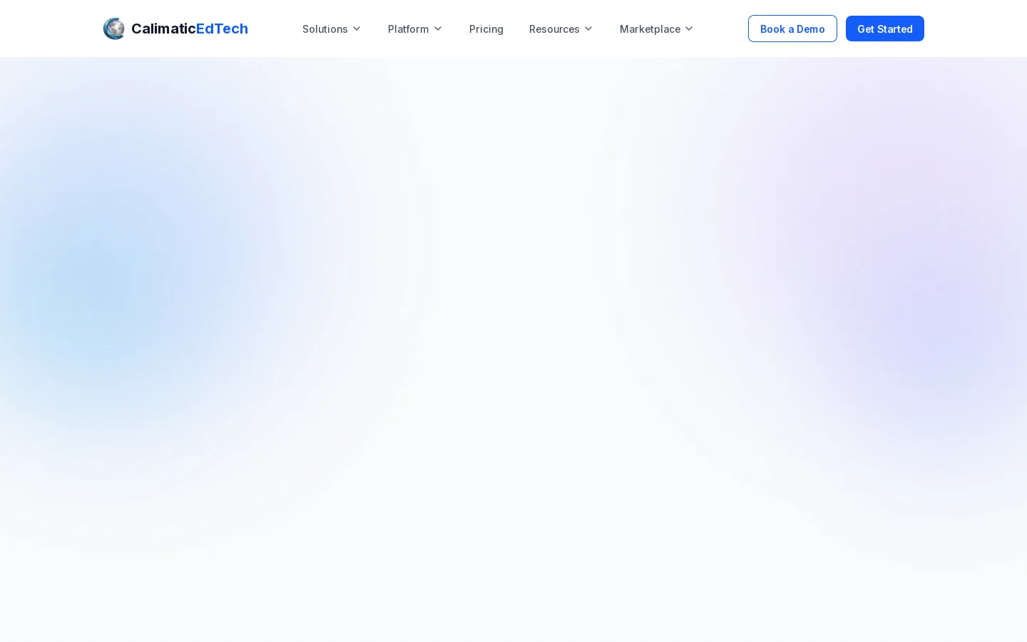 Calimatic EdTech Homepage screenshot