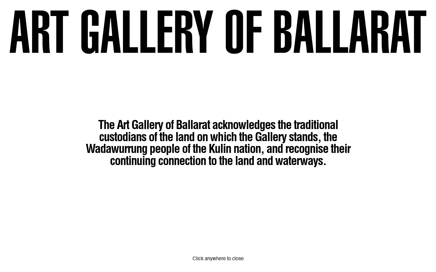 Art Gallery of Ballarat Homepage screenshot