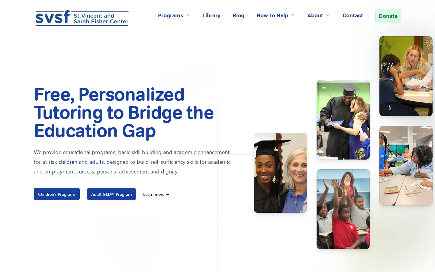 Free Education Programs Detroit Michigan | SVSF Homepage screenshot