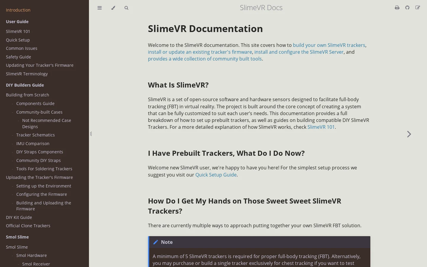 Introduction - SlimeVR Docs Homepage screenshot