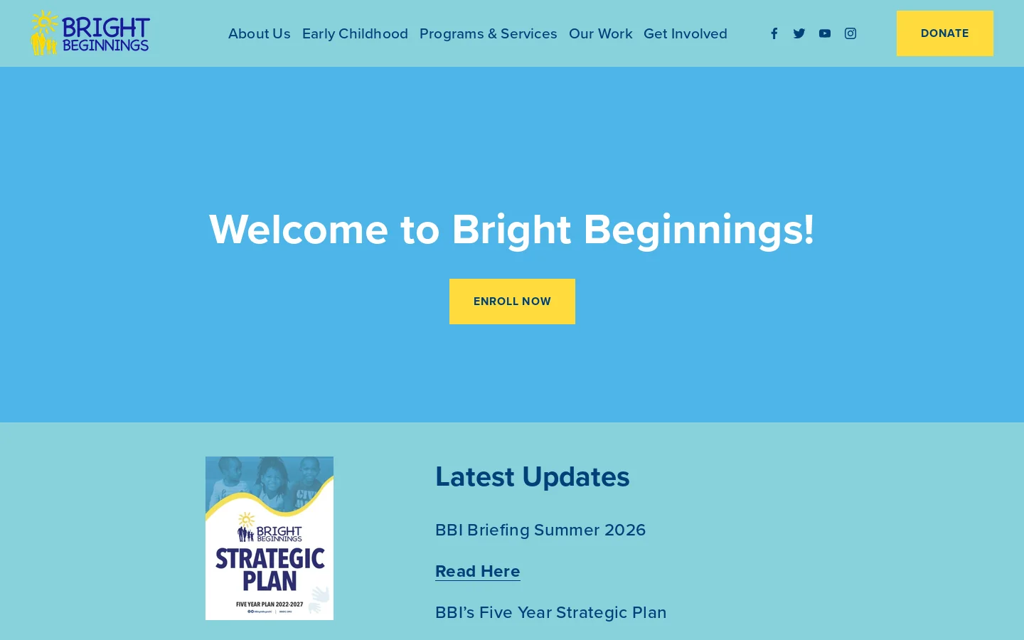 Bright Beginnings Homepage screenshot