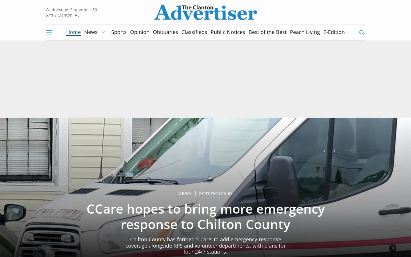 The Clanton Advertiser Homepage screenshot