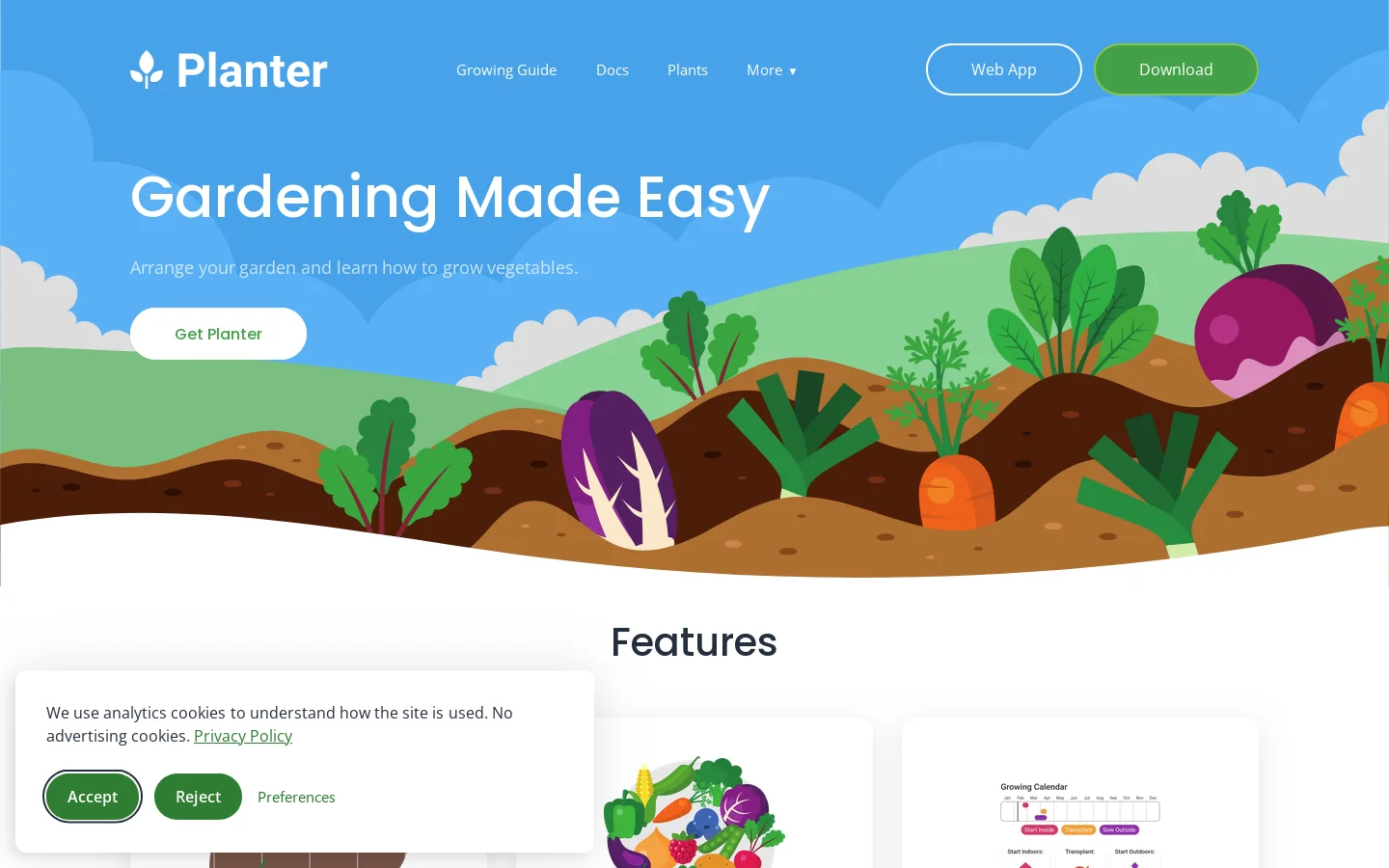 Growing Guide Homepage screenshot