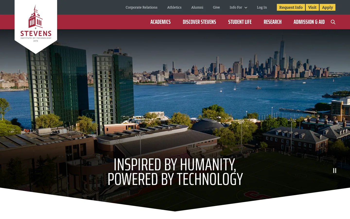 Stevens Institute of Technology Homepage screenshot