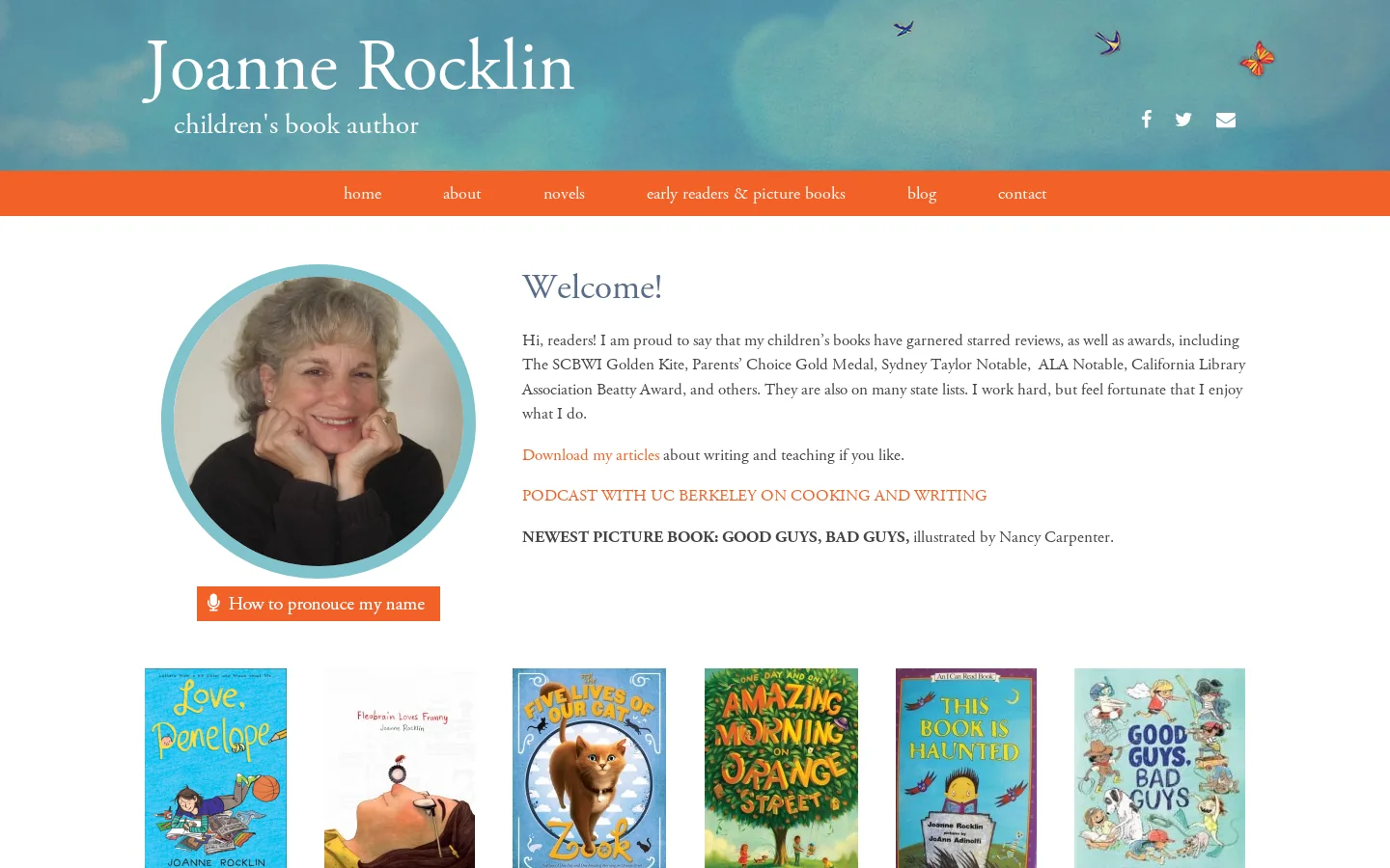 Joanne Rocklin Homepage screenshot