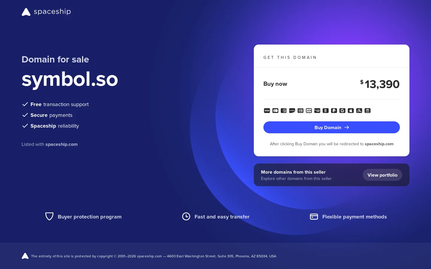symbol.so for sale Homepage screenshot
