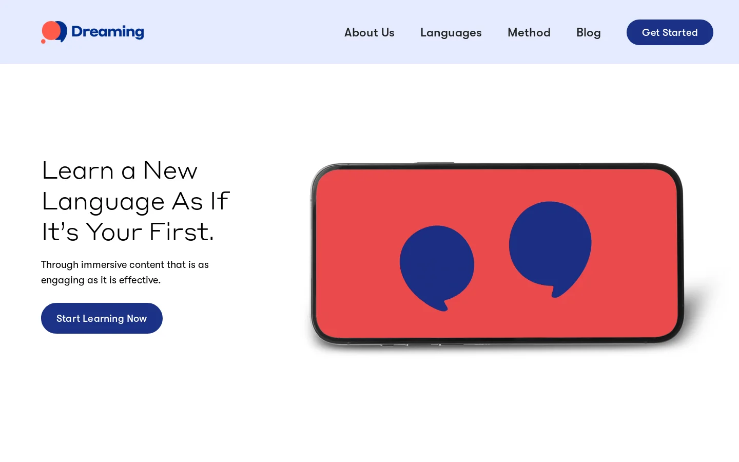 Dreaming Spanish Homepage screenshot