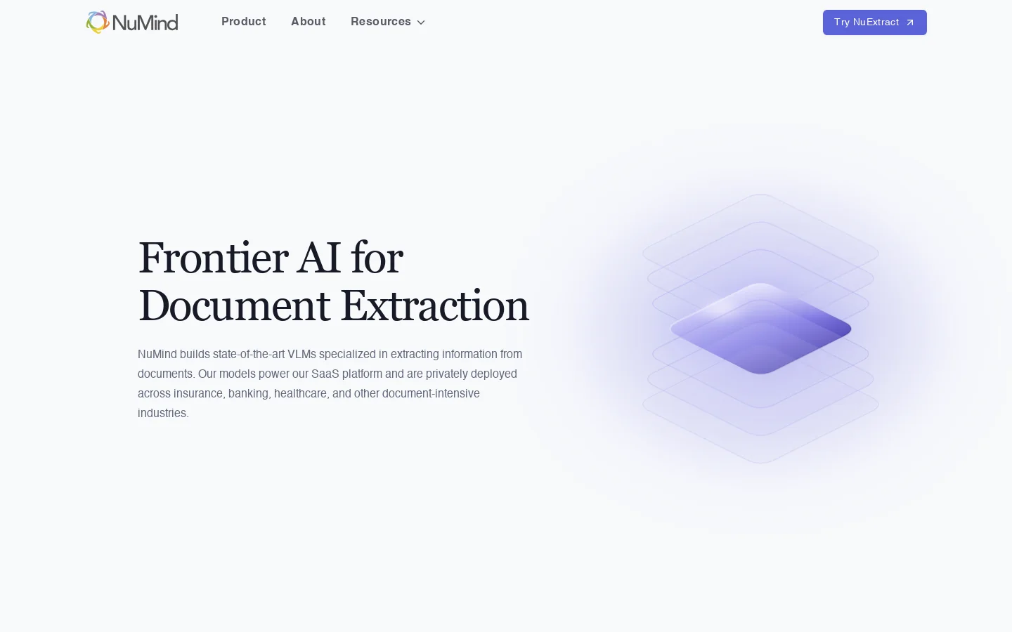 NuMind Homepage screenshot