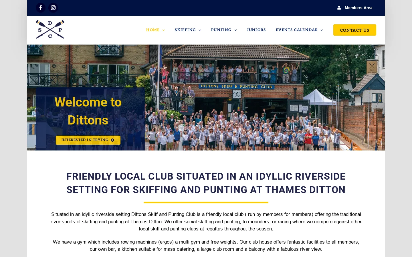 Dittons Skiff and Punting Club Homepage screenshot