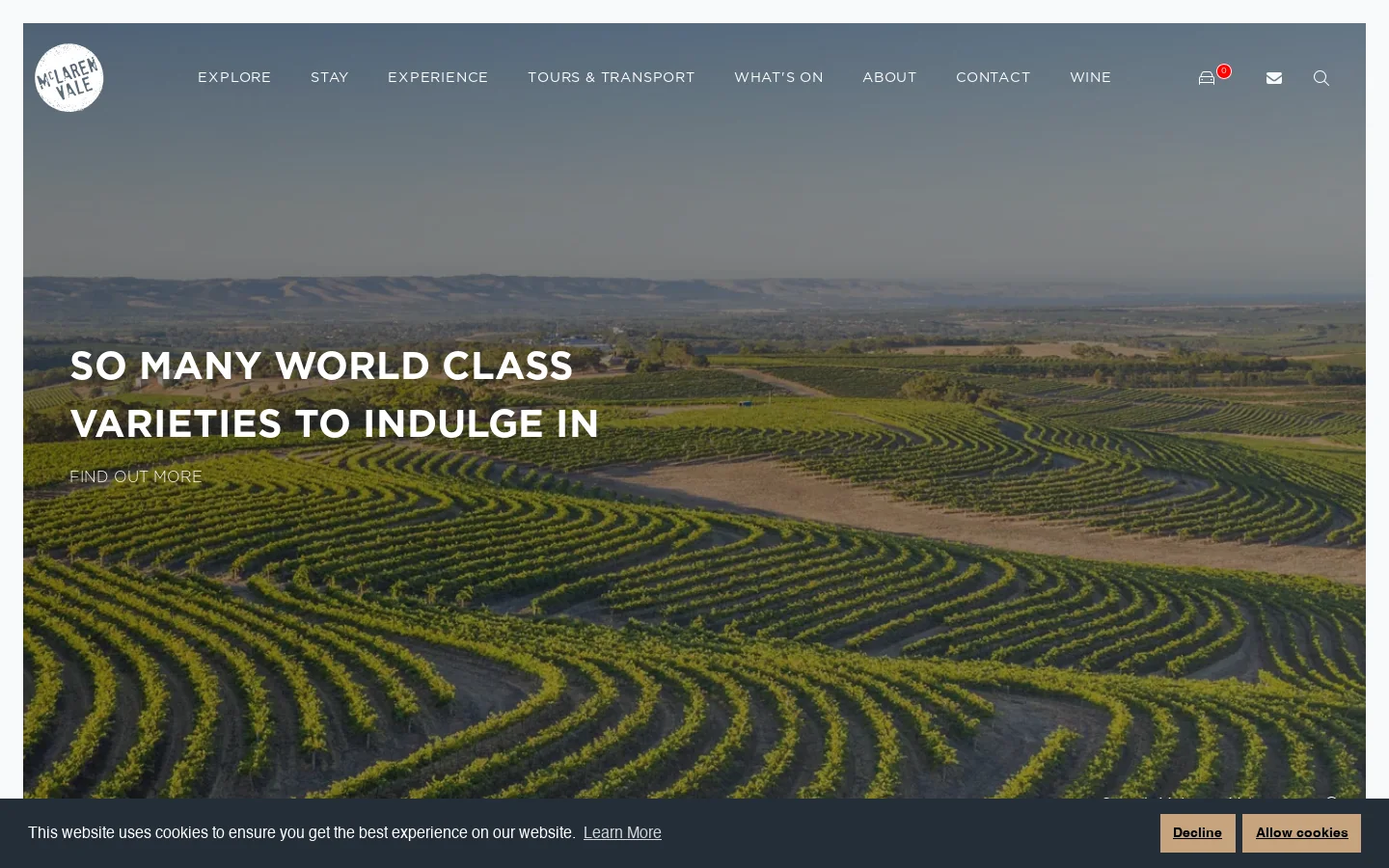 McLaren Vale Homepage screenshot
