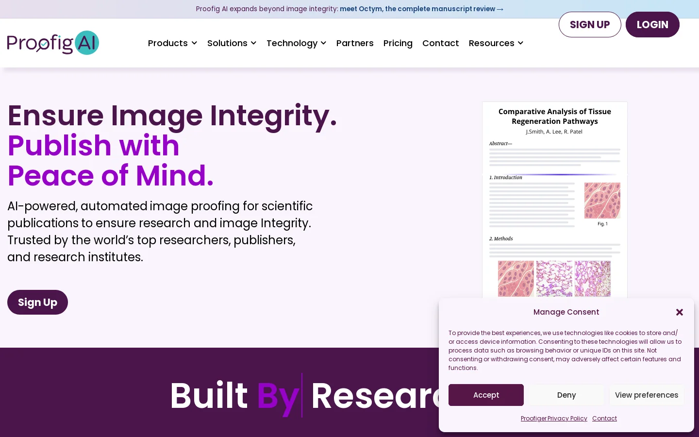 Proofig AI Homepage screenshot