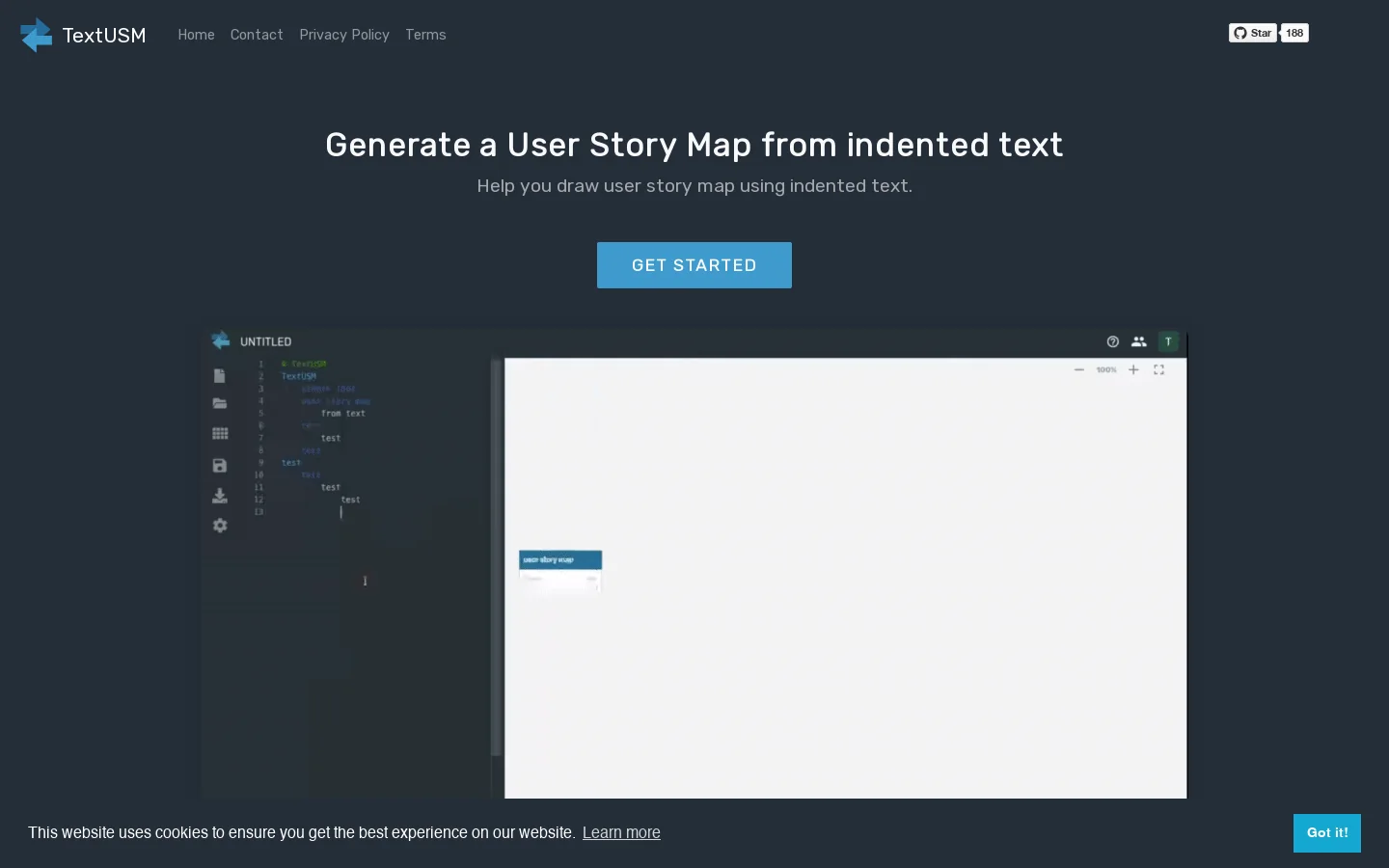 TextUSM Homepage screenshot