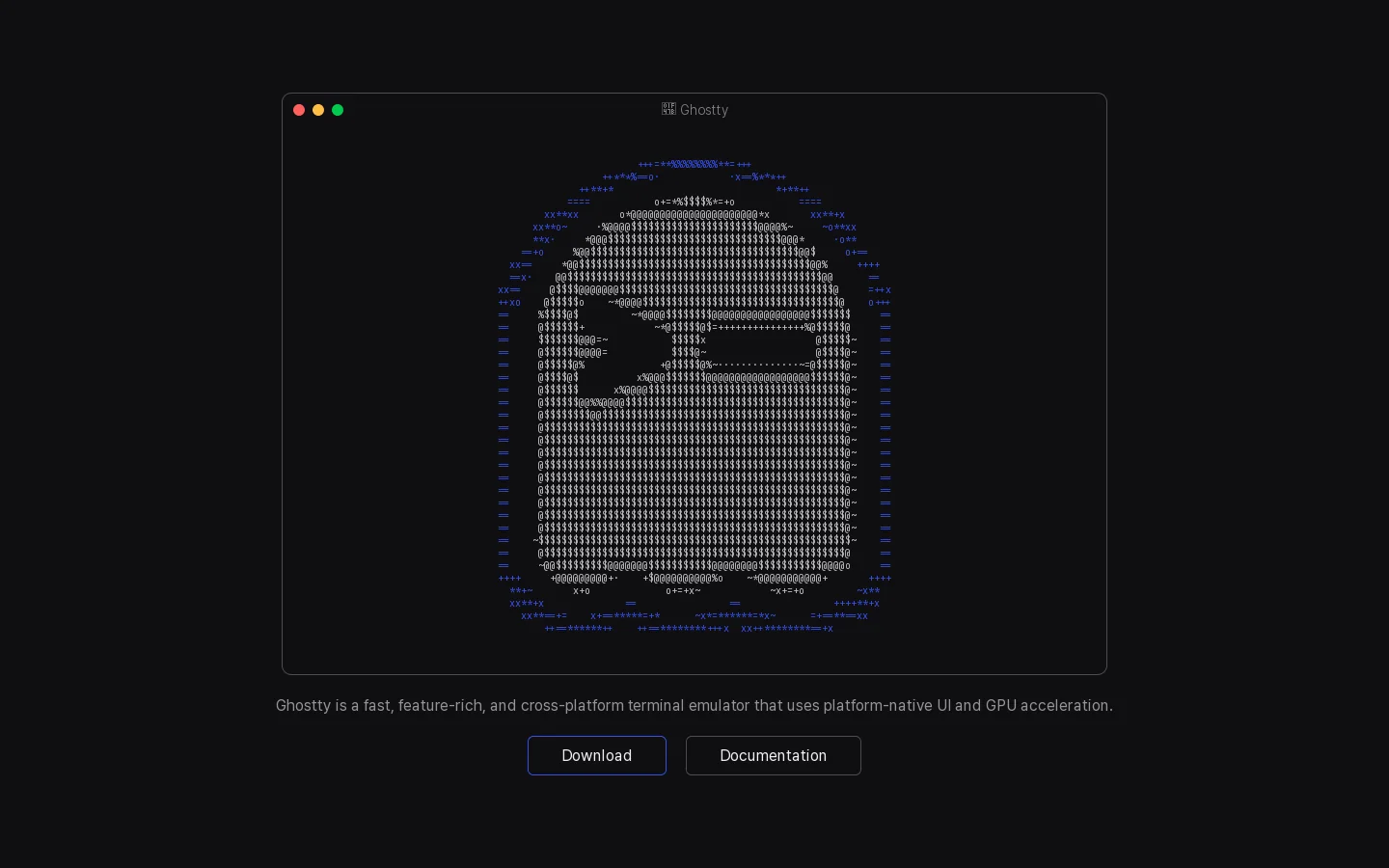 Ghostty Homepage screenshot