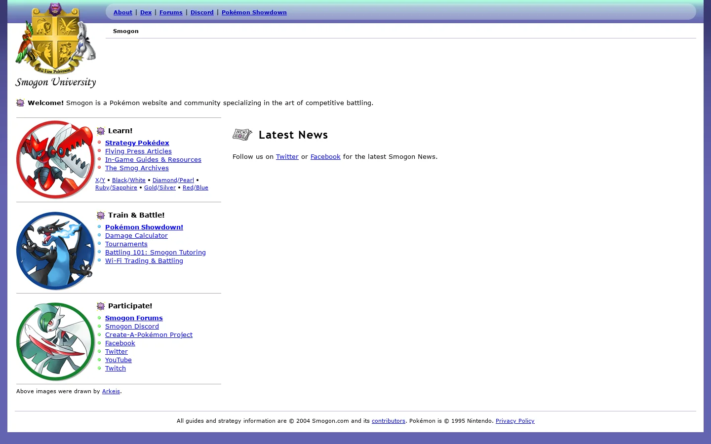 Smogon University Homepage screenshot