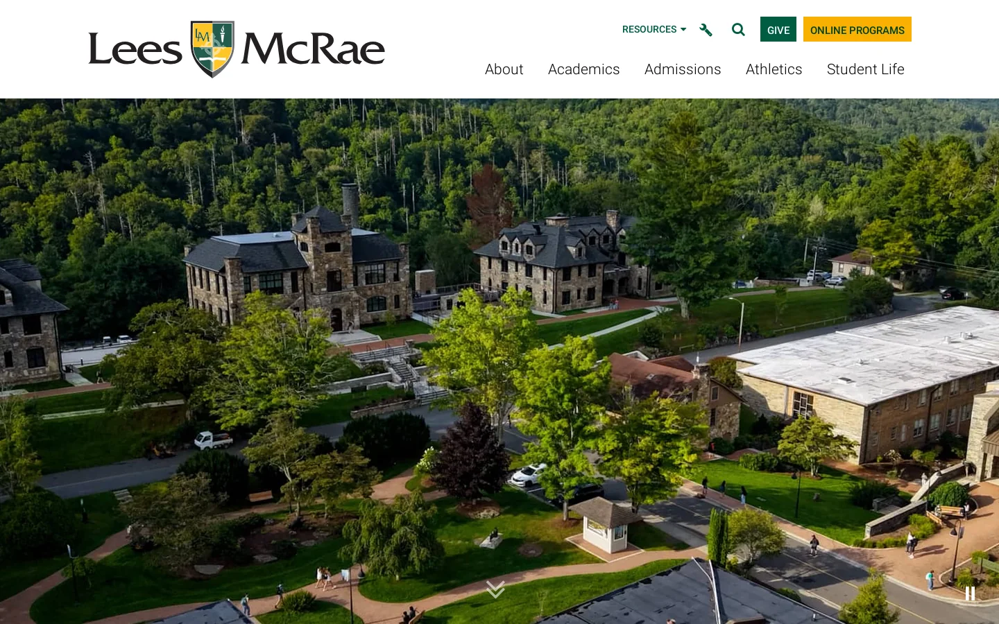 Lees-McRae College | Banner Elk, North Carolina Homepage screenshot