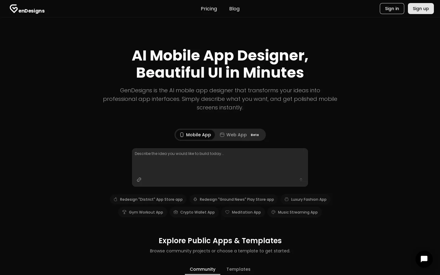 GenDesigns Homepage screenshot