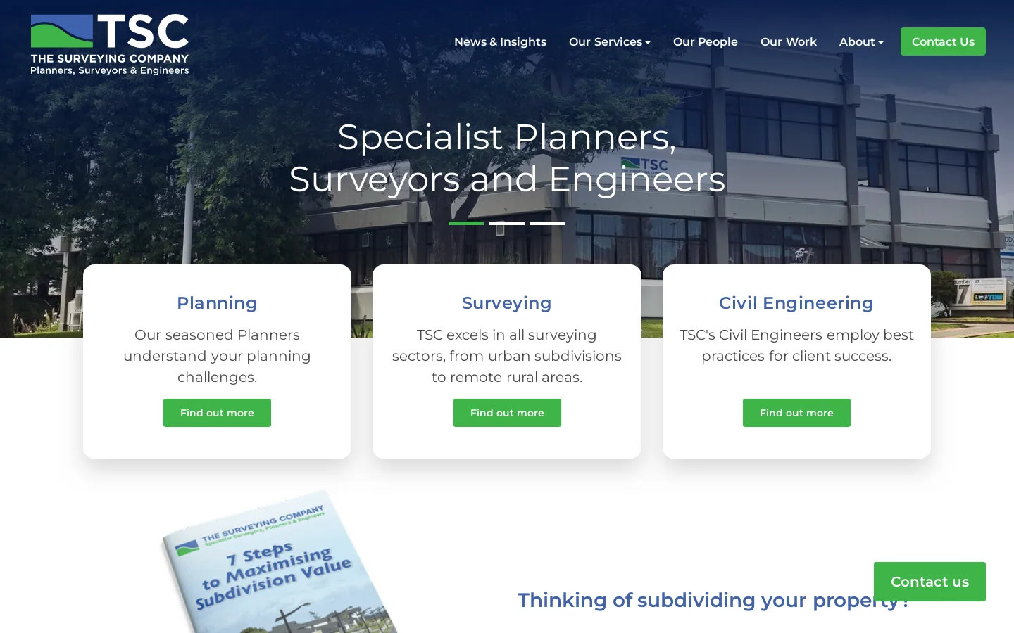 The Surveying Company Homepage screenshot