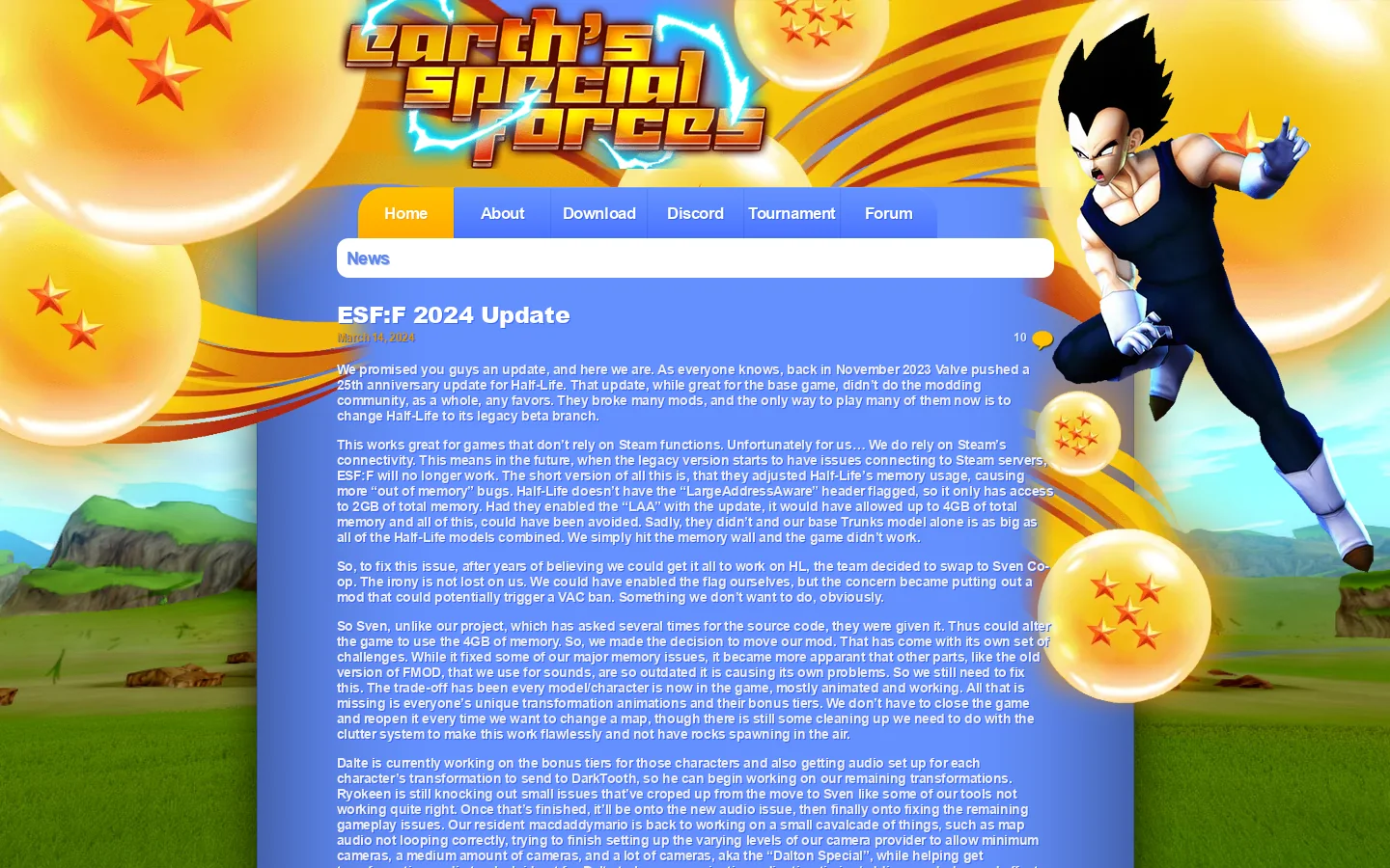 Earth's Special Forces Homepage screenshot